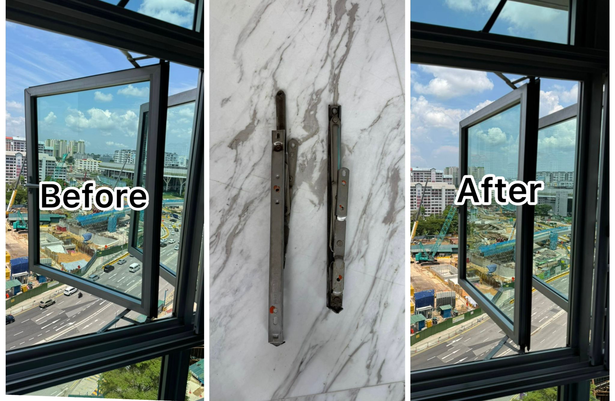 Casement Window Friction Stay Replacement & Window Alignment Repair Service in Singapore